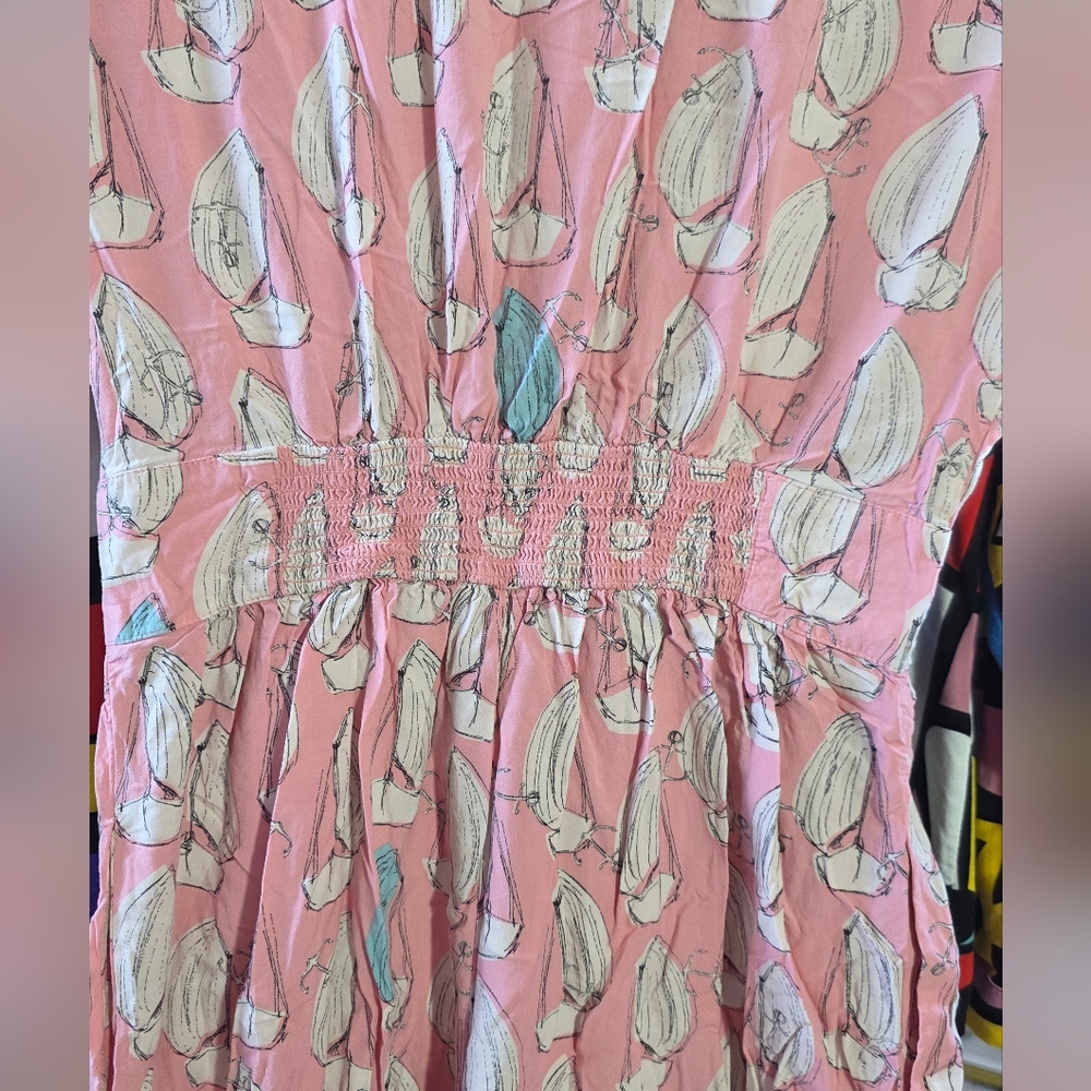 Maeve Anthropologie Pink Summer Romper XS Beach Chic Cottagecore - Picture 2 of 8